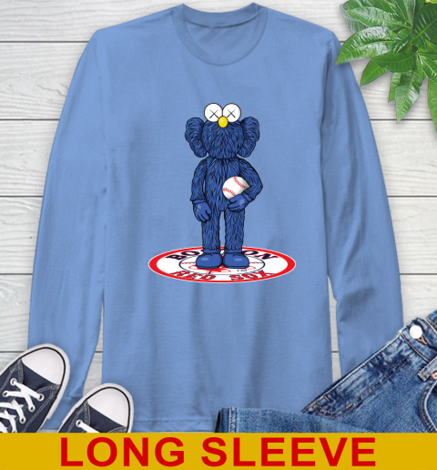 MLB Baseball Boston Red Sox Kaws Bff Blue Figure Shirt Long Sleeve T-Shirt 11