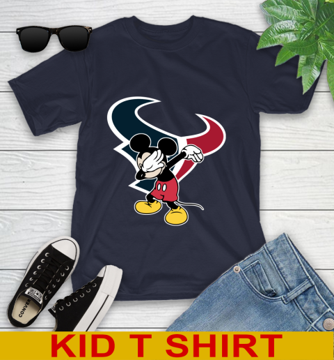 Houston Texans NFL Football Dabbing Mickey Disney Sports Youth T-Shirt 3