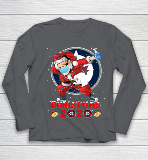 Winnipeg Jets Funny Santa Claus Dabbing Christmas 2020 NHL Youth Long Sleeve 6