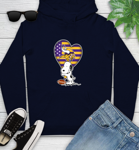 Minnesota Vikings NFL Football The Peanuts Movie Adorable Snoopy Youth Hoodie 4
