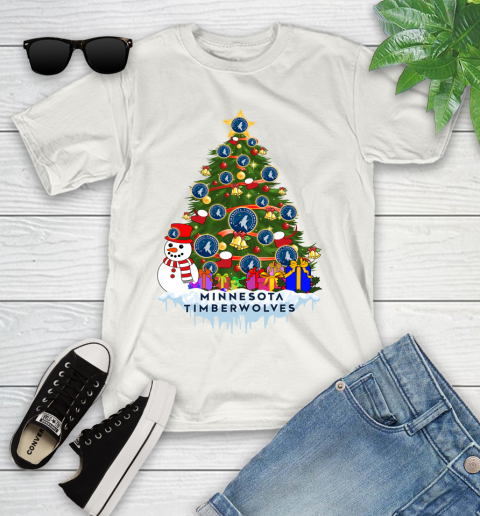 Minnesota Timberwolves Merry Christmas NBA Basketball Sports Youth T-Shirt