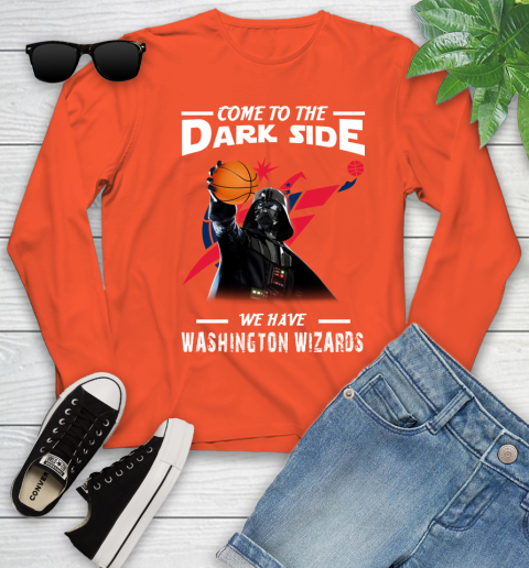 NBA Come To The Dark Side We Have Washington Wizards Star Wars Darth Vader Basketball Youth Long Sleeve 3