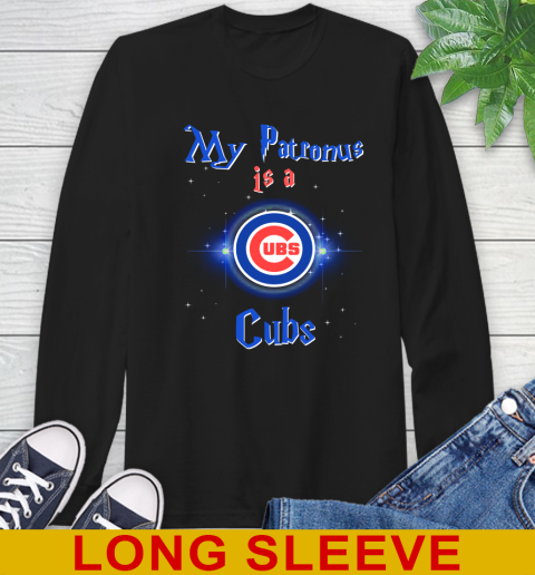 MLB Baseball Harry Potter My Patronus Is A Chicago Cubs Long Sleeve T-Shirt