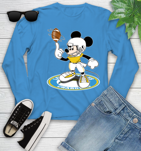 NFL Football Los Angeles Chargers Cheerful Mickey Disney Shirt Youth Long Sleeve 8 NFL Football Los Angeles Chargers Cheerful Mickey Disney Shirt Youth Long Sleeve - Image 8