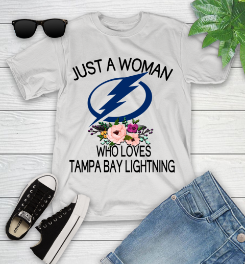 NHL Just A Woman Who Loves Tampa Bay Lightning Hockey Sports Youth T-Shirt