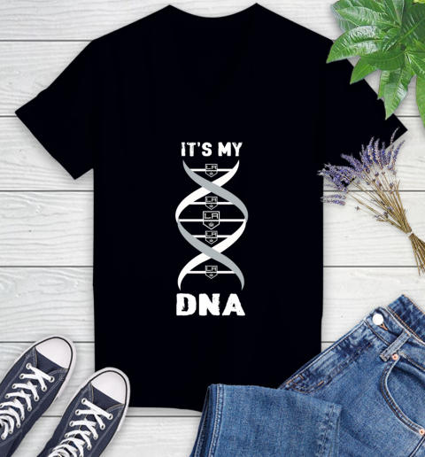 Los Angeles Kings NHL Hockey It's My DNA Sports Women's V-Neck T-Shirt