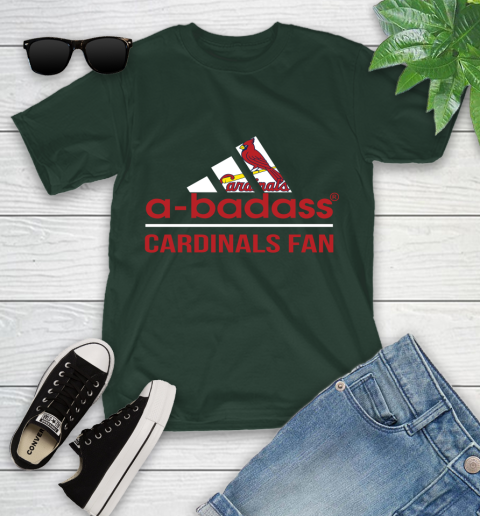 MLB A Badass St.Louis Cardinals Fan Adidas Baseball Sports Youth T-Shirt 5