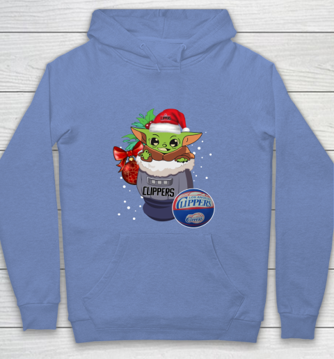 LA Clippers Christmas Baby Yoda Star Wars Funny Happy NBA Youth Hoodie 10