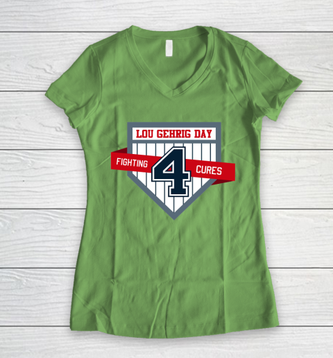 Lou Gehrig Day Women's V-Neck T-Shirt 5