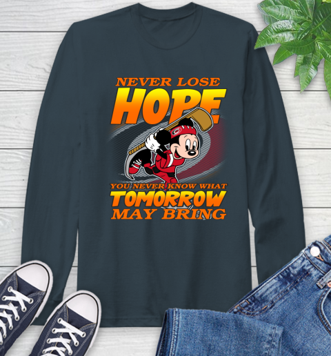 Carolina Hurricanes NHL Hockey ootball Mickey Disney Never Lose Hope Long Sleeve T-Shirt 9