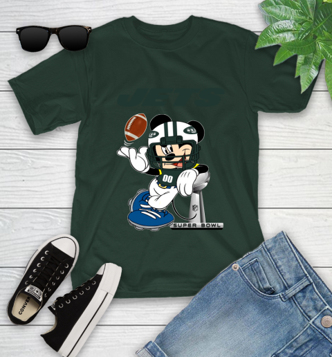 NFL New York Jets Mickey Mouse Disney Super Bowl Football T Shirt Youth T-Shirt 5