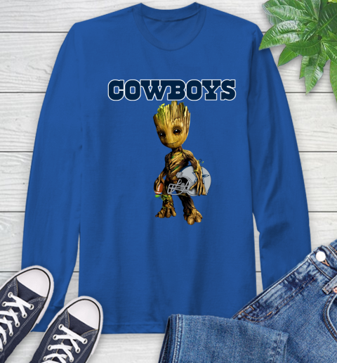 Dallas Cowboys NFL Football Groot Marvel Guardians Of The Galaxy Long Sleeve T-Shirt 9