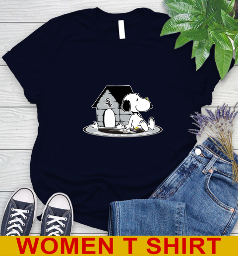 MLB Baseball Chicago White Sox Snoopy The Peanuts Movie Shirt Women's T-Shirt 3