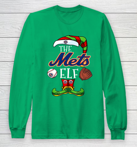 New York Mets Christmas ELF Funny MLB Long Sleeve T-Shirt 4