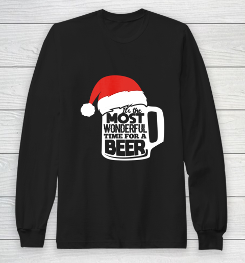 It s The Most Wonderful Time For A Beer Christmas Funny Xmas Long Sleeve T-Shirt