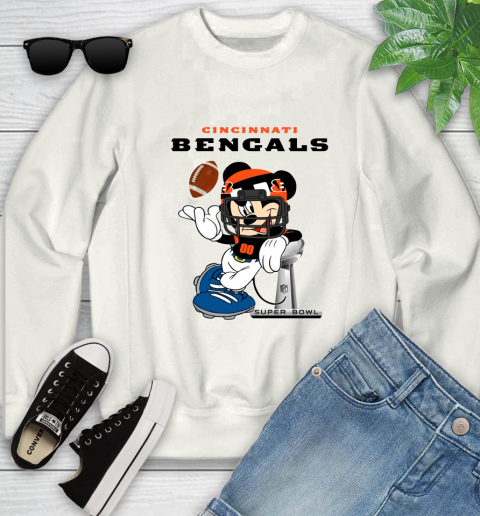 NFL Cincinnati Bengals Mickey Mouse Disney Super Bowl Football T Shirt Youth Sweatshirt