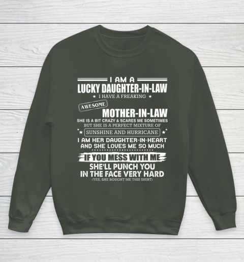 Lucky Daughter In Law Have A Freaking Awesome Mother In Law Youth Sweatshirt 8