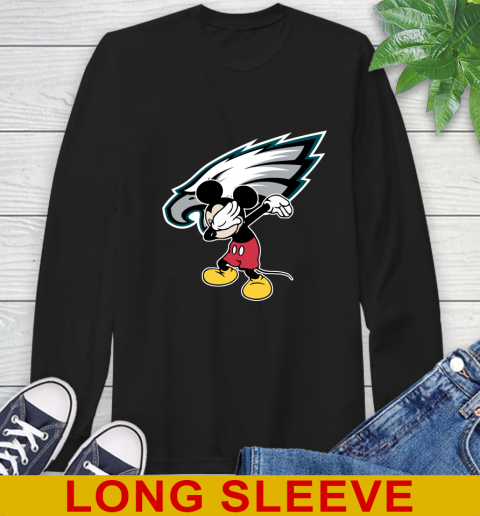 Philadelphia Eagles NFL Football Dabbing Mickey Disney Sports Long Sleeve T-Shirt 2