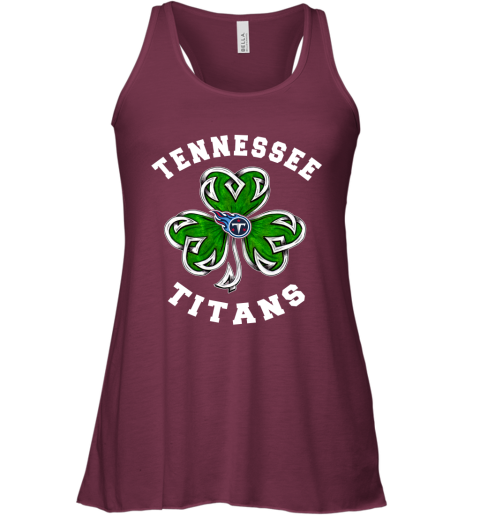 NFL Tennessee Titans Three Leaf Clover St Patrick's Day Football Sports 5IwA6pPmmZC flowy tank 32 95 151514 front maroon