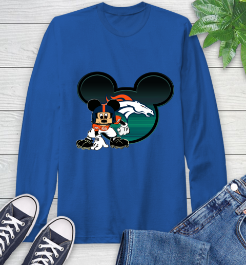 NFL Denver Broncos Mickey Mouse Disney Football T Shirt Long Sleeve T-Shirt 9