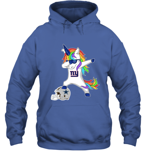 Football Dabbing Unicorn Steps On Helmet New York Giants Hoodie