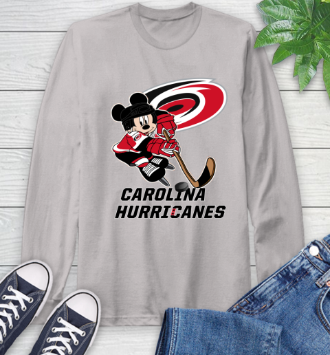 NHL Carolina Hurricanes Mickey Mouse Disney Hockey T Shirt Long Sleeve T-Shirt 12