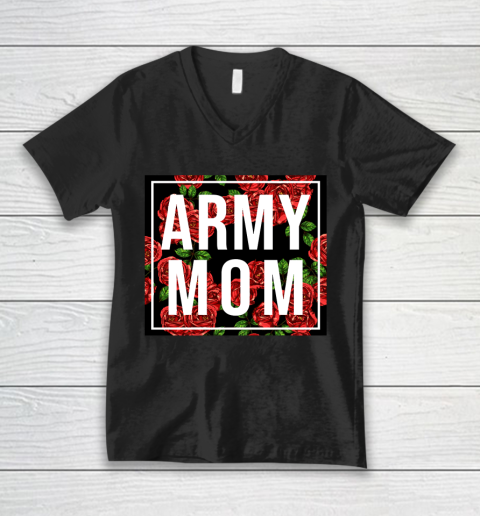 Mother's Day Funny Gift Ideas Apparel  Army Mom Unbreakable Strong Woman Gift Military T Shirt V-Neck T-Shirt