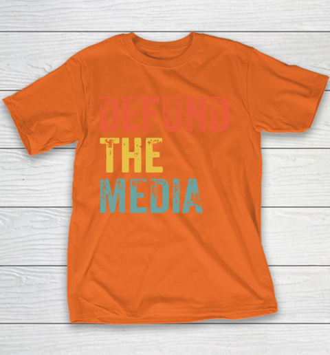 Defund The Media Retro Vintage Youth T-Shirt 6