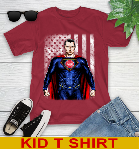 NBA Basketball Detroit Pistons Superman DC Shirt Youth T-Shirt 13 NBA Basketball Detroit Pistons Superman DC Shirt Youth T-Shirt - Image 13