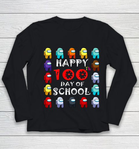 Among Us Game Shirt Happy 100 Days Of School Among With Us For Kids Game Youth Long Sleeve