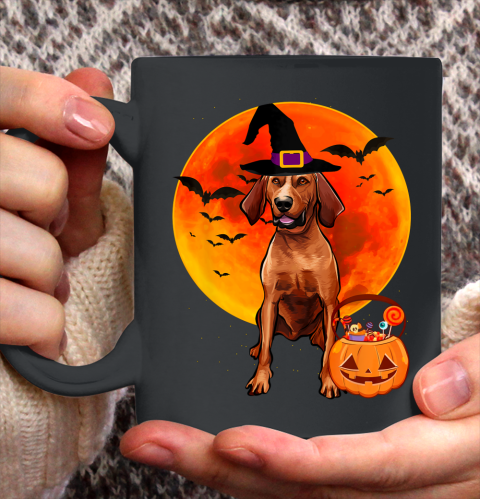 Dog Halloween Redbone Coonhound Jack O Lantern Pumpkin Ceramic Mug 11oz