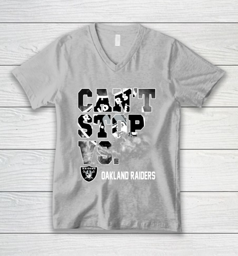 NFL Oakland Raiders Can't Stop Vs V-Neck T-Shirt 3