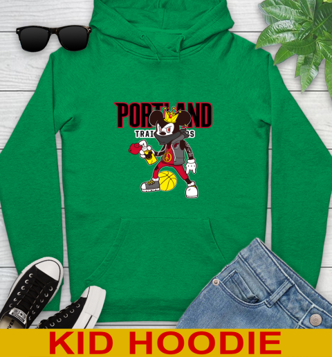 Portland Trail Blazers NBA Basketball Mickey Peace Sign Sports Youth Hoodie 8