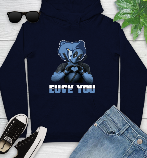NBA Memphis Grizzlies Deadpool Love You Fuck You Basketball Sports Youth Hoodie 3