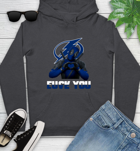 NHL Tampa Bay Lightning Deadpool Love You Fuck You Hockey Sports Youth Hoodie 8
