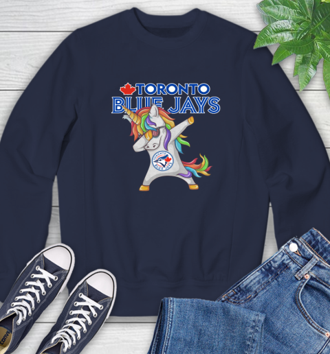 Toronto Blue Jays MLB Baseball Funny Unicorn Dabbing Sports Sweatshirt 3