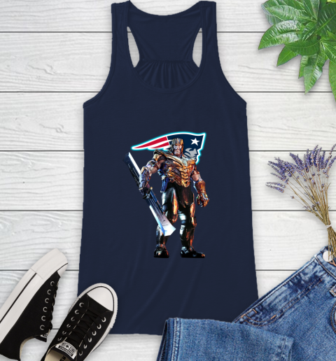 NFL Thanos Gauntlet Avengers Endgame Football New England Patriots Racerback Tank 12