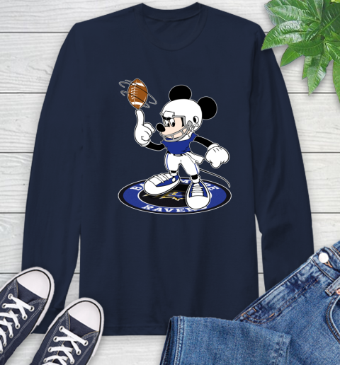 NFL Football Baltimore Ravens Cheerful Mickey Disney Shirt Long Sleeve T-Shirt 4