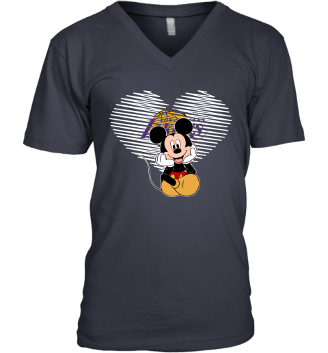 NBA Los Angeles Lakers The Heart Mickey Mouse Disney Basketball T