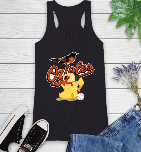MLB Pikachu Baseball Sports Baltimore Orioles Racerback Tank 2