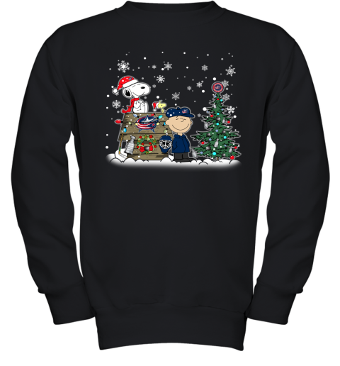 NHL Columbus Blue Jackets Snoopy Charlie Brown Woodstock Christmas Stanley Cup Hockey T Shirt zYtrR7AG8DN youth sweatshirt 47 95 151514 front black