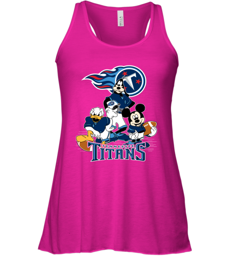 NFL Tennessee Titans Mickey Mouse Donald Duck Goofy Football T Shirt QzKKtAZtRW8 flowy tank 32 95 151514 front neon pink