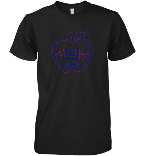 Apple Heartbeat Teacher Symbol New York Giants Premium Men's T-Shirt