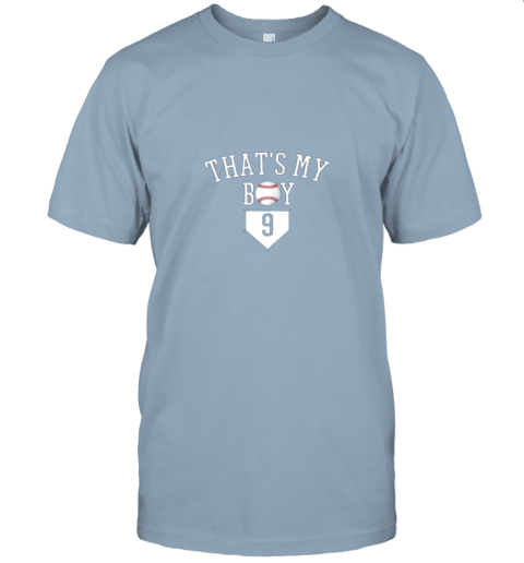 smbs 9 thats my boy baseball number shirt baseball momdad tee jersey t shirt 60 front light blue