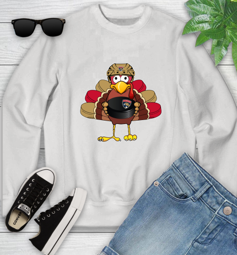 Florida Panthers Turkey Thanksgiving Day Youth Sweatshirt