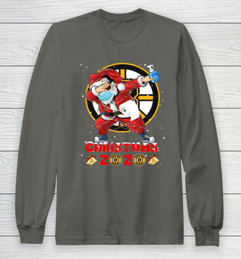 Boston Bruins Funny Santa Claus Dabbing Christmas 2020 NHL Long Sleeve T-Shirt 5