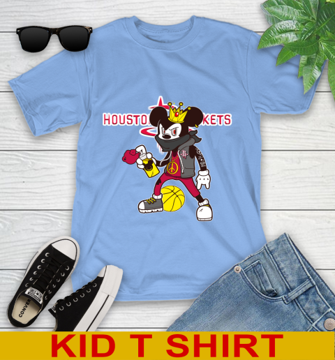 Houston Rockets NBA Basketball Mickey Peace Sign Sports Youth T-Shirt 11
