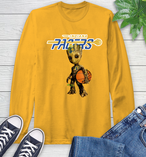 Indiana Pacers NBA Basketball Groot Marvel Guardians Of The Galaxy Long Sleeve T-Shirt 3