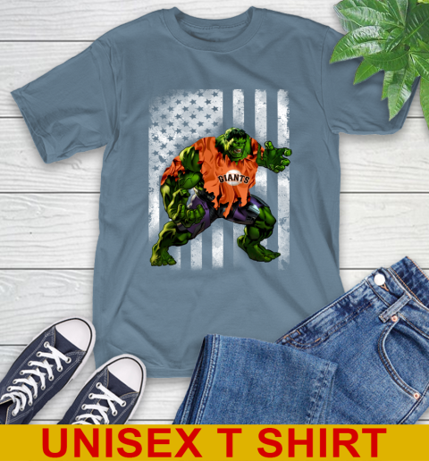 San Francisco Giants Hulk Marvel Avengers MLB Baseball American Flag T-Shirt 8
