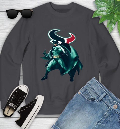 NFL Batman Football Sports Houston Texans Youth Sweatshirt 6